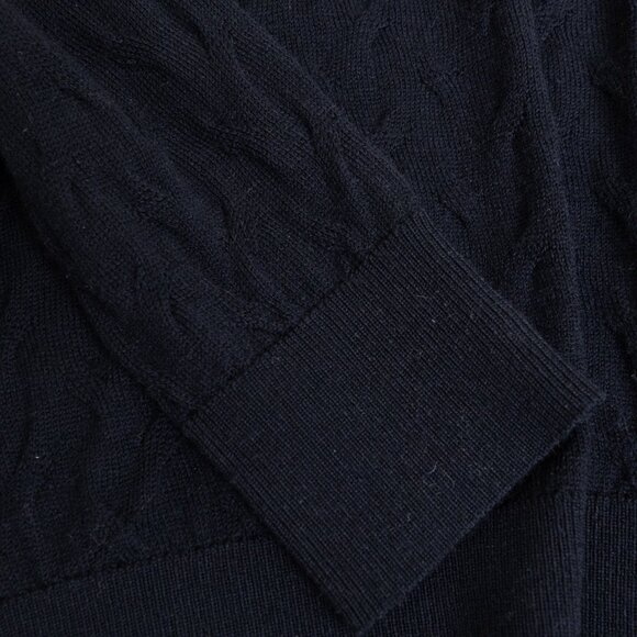 Patrick Assaraf 100% Merino Wool Turtleneck Sweater Navy Textured Knit Small - Picture 7 of 12